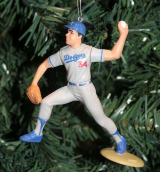 Fernando Valenzuela Los Angeles Dodgers Grey Uniform Baseball Christmas Ornament