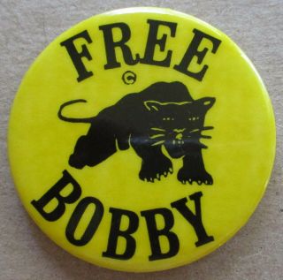 Bobby Seale Black Panther Party Pinback Button Haven Trial 1970