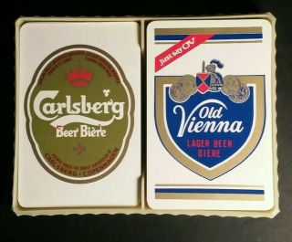 Carlsberg Beer And Old Vienna Beer 2 Full Decks Of Playing Cards