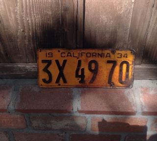 1932 California License Plate 87 Years Old Vintage Antique