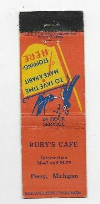 Vintage Matchbook Cover Ruby 