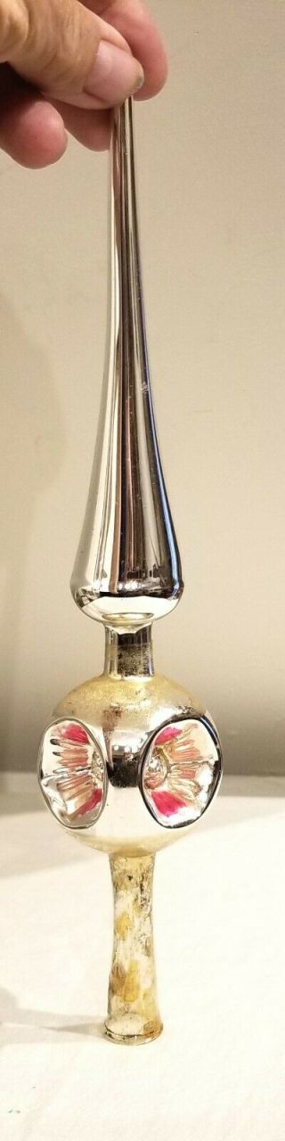 1920s German Triple Indented Glass Tree Topper.  Very Elegant With Berry Indents