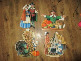 Vintage 1990 Beistle Cut Outs Turkey Harvest Season Usa Thanksgiving Decorations