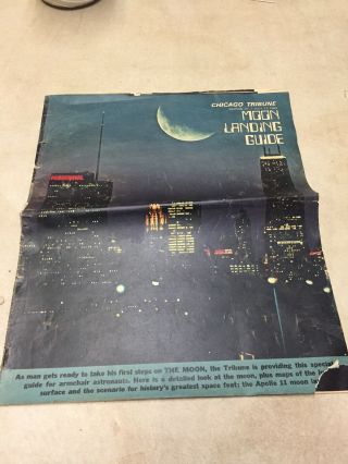 Vintage Chicago Tribune July 13 1969 Moon Landing Guide