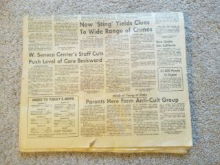 Vintage Buffalo News newspaper January 27 1980 - Buffalo,  NY - 100 Complete 2