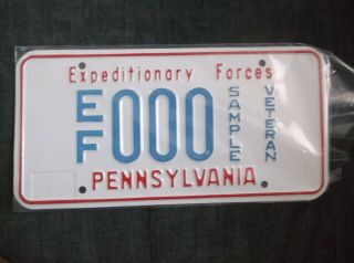 Pennsylvania Expeditionary Forces Sample License Plate