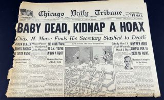 Baby Dead,  Kidnap A Hoax 1945 Old Newspaper Chicago Tribune Dec 15