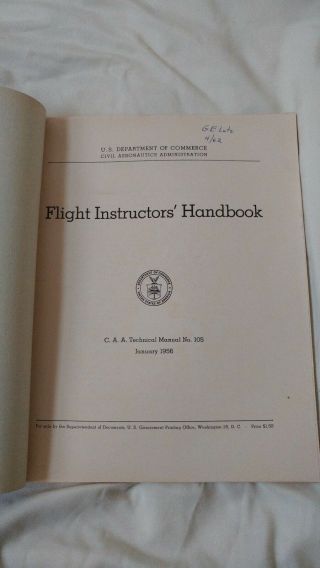 U.  S.  Dept.  of Commerce FLIGHT INSTRUCTORS ' HANDBOOK - 1956 2