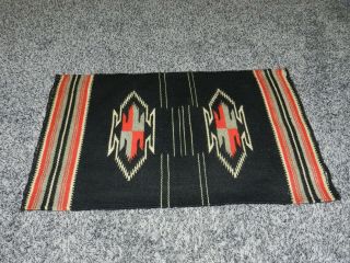Antique Native American Indian Tightly Stitched Rug 24 1/4 " Wide X 15 1/4 " High