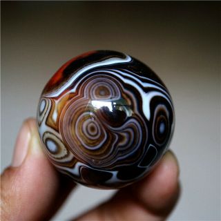 37MM Madagascar Crazy Texture Lace Agate Crystal Sphere Healing 2