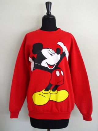 Vtg Disney Mickey Unlimited Sweatshirt Jerry Leigh 1990s Red Mouse Graphic Sz M