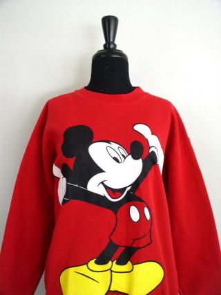 Vtg Disney Mickey Unlimited Sweatshirt Jerry Leigh 1990s Red Mouse Graphic Sz M 2