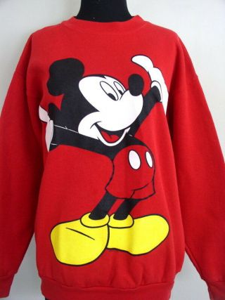 Vtg Disney Mickey Unlimited Sweatshirt Jerry Leigh 1990s Red Mouse Graphic Sz M 3