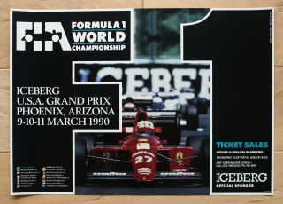 1990 Phoenix Iceberg Formula 1 Usa Grand Prix Poster