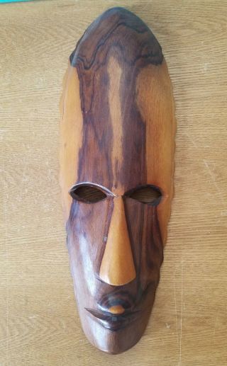 Hand - Carved In Fiji Wooden 12 1/2 - Inch Mask