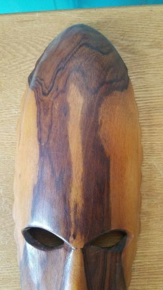 Hand - Carved in Fiji Wooden 12 1/2 - Inch Mask 3