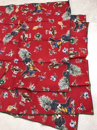 Norman Rockwell Christmas Holiday Cloth Napkins Set of 4 16 