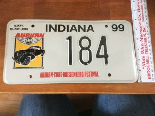 1999 Auburn Cord Duesenberg Festival License Plate 184.