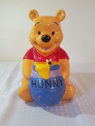 Vintage Disney Winnie The Pooh Hunny Pot Ceramic Bank Christopher Robin