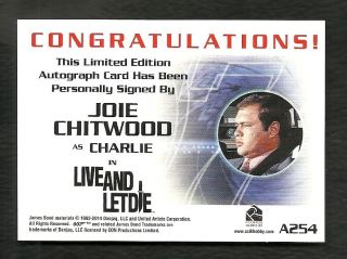 James Bond Archives Autograph A254 Joie Chitwood in Live And Let Die LIMITED 2