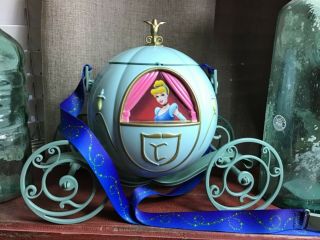 Disney Princess Cinderella Carriage Premium Popcorn Bucket With Blue Star Strap