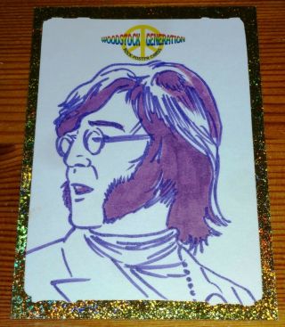 Woodstock Generation Rock Posters - John Lennon Beatles Sketch Card - Brian Kong