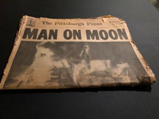 Pittsburgh Press - Man On Moon - Moonday July 21,  1969 -