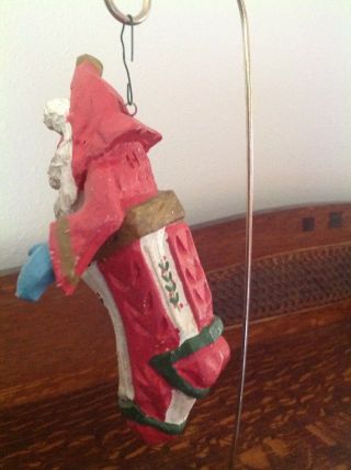 HOUSE OF HATTEN 1992 SANTA CLAUS IN STOCKING DENISE CALLA CHRISTMAS ORNAMENT 2