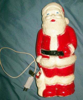 Vintage Blow Mold Santa Claus With White Bag