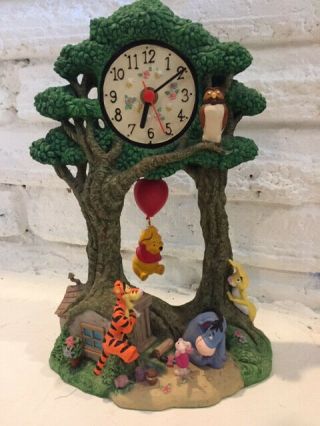 Rare Vintage Disney Simply Winnie The Pooh And Friends Pendulum Swinging Clock