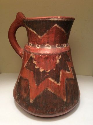 Vintage Southwestern Hand Crafted Painted Native American Indian Pottery Pitcher