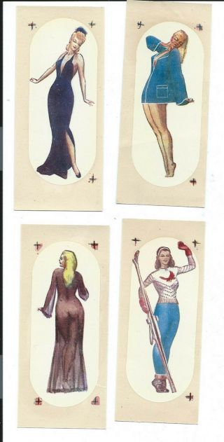 Vintage Water Transfer Decals,  Pin - Up Girls,  Nudes Late 40s