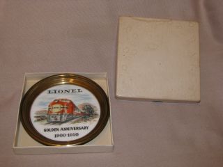Vintage Antique Lionel Train 1900 - 1950 5oth Anniversary Coaster Plate,  Box