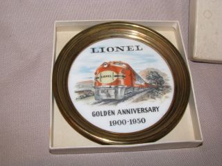 Vintage Antique Lionel Train 1900 - 1950 5oth Anniversary Coaster Plate,  Box 2