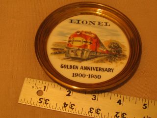 Vintage Antique Lionel Train 1900 - 1950 5oth Anniversary Coaster Plate,  Box 5