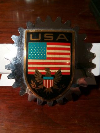 Vintage United States Military Auto Grille Badge
