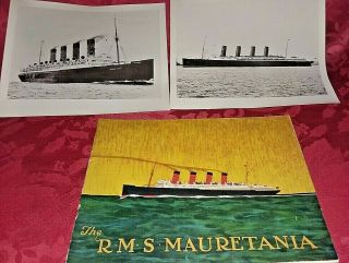 Rare Cunard Rms Mauretania Booklet Travel Brochure 8x11 1906 - 34 Xtras