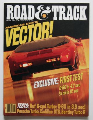 Road And Track March 1991 Vector Ruf 6 - Spd Turbo Bentley Turbo R - St3004000918