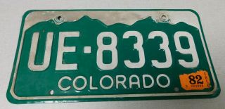1982 Colorado Passenger Car License Plate
