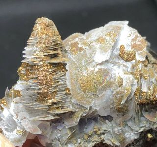 88.  6g Natural Rare Fish Scaly Calcite & Pyrite Quartz Crystal Mineral Specimen