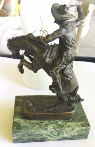 Signed Remington Bronco Buster Bronze Sculpture Frederic 5 