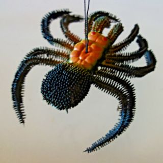 Large Halloween 6 " Rubber Plastic Squeeky Hanging Spider