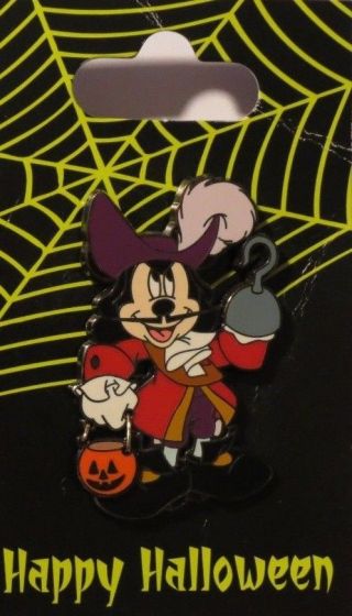 Disney Dlr Halloween 2006 Mickey Mouse As Captain Hook Trick Or Treat Pail Pin