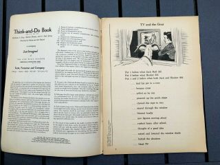 Vintage Basic Reader Think and Do school workbook Just Imagine 1953 2