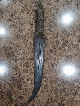 Antique African Knife With Crocodile Skin Grip