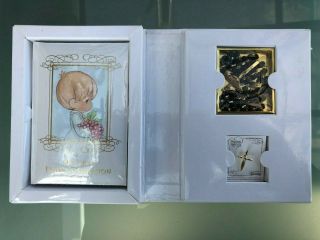 PRECIOUS MOMENTS FIRST COMMUNION BOOK ROSARY AND PIN 2