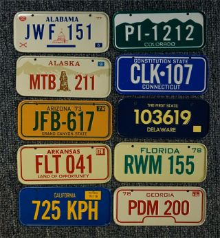 1978 Post Cereal Miniature / Bicycle License Plate Set - 50 States 2