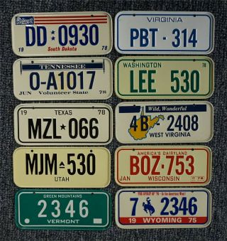 1978 Post Cereal Miniature / Bicycle License Plate Set - 50 States 6