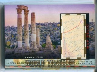 2019 Ud Goodwin Champions World Traveler Map Relic Wt - 160 Amman - Jordan 1:937