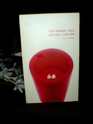 Brookstone Apple Picking Scent Red Christmas Flameless Wax Sensor Candle -